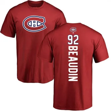 Red Men's Nicolas Beaudin Montreal Canadiens Backer T-Shirt -