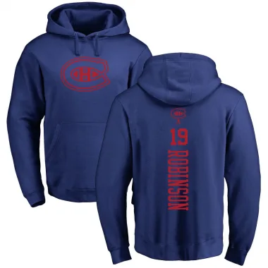 Royal Men's Larry Robinson Montreal Canadiens Branded One Color Backer Pullover Hoodie